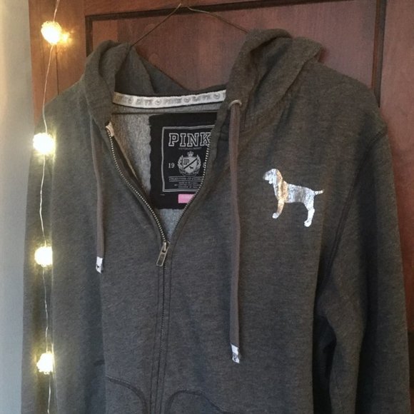 SOLD--PINK Victoria Secret zipper hoodie - Picture 3 of 7